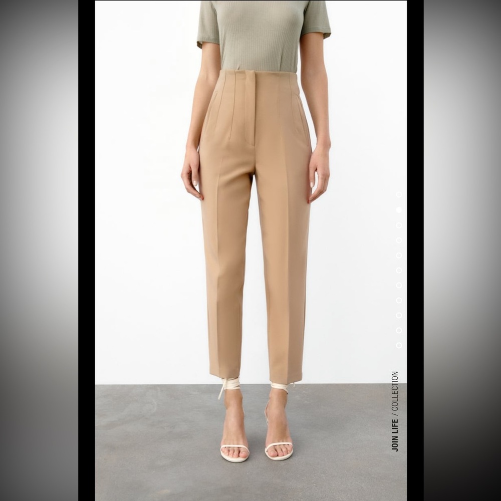Zara High-Waisted Pant Beige
